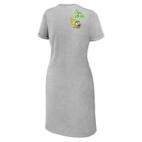 Women's WEAR by Erin Andrews Heather Gray Oregon Ducks Knotted T-Shirt Dress