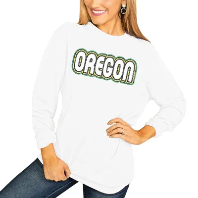 Oregon Ducks Women's It's A Win Vintage Vibe Long Sleeve T-Shirt - White