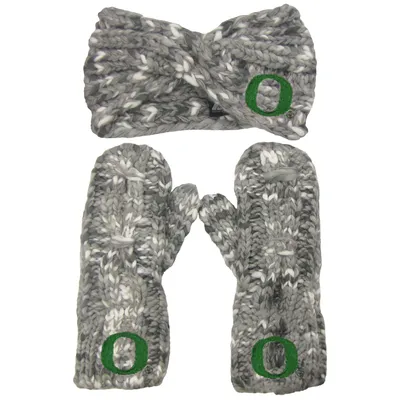 Oregon Ducks ZooZatz Women's Logo Marled Headband and Mitten Set