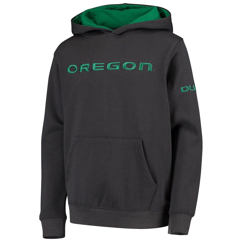 Youth Charcoal Oregon Ducks Big Logo Pullover Hoodie