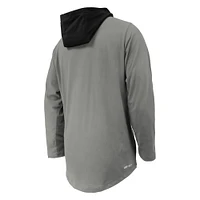 T-shirt à capuche manches longues Nike gris Oregon Ducks Sideline Performance pour jeune