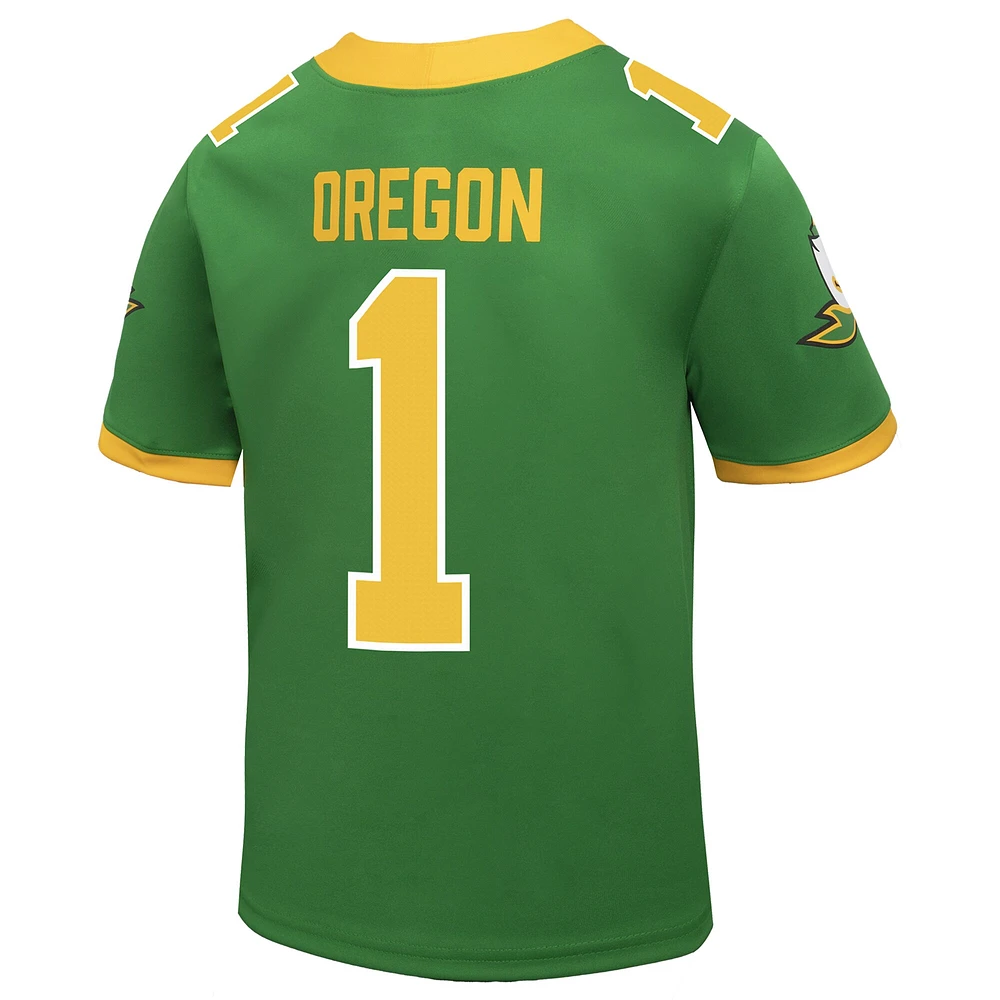 Maillot de football réplique alternatif pour jeunes Nike #1 Apple Green Oregon Ducks