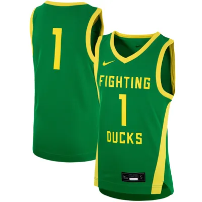 #1 Oregon Ducks Nike Youth Team Replica Basketball Jersey - Green