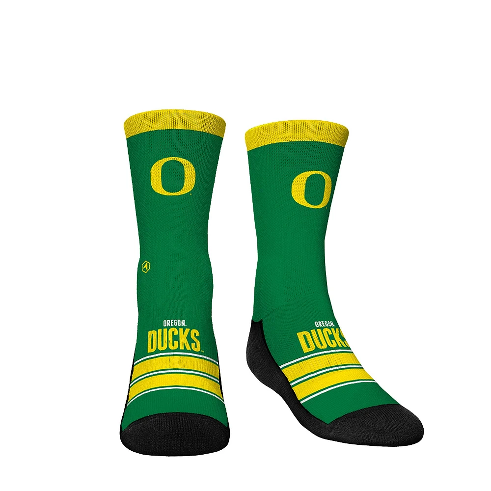 Chaussettes Rock Em pour jeunes Chaussettes à rayures Gametime Crew des Oregon Ducks