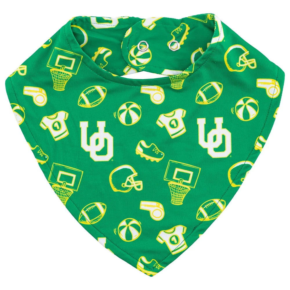 ZooZatz Green Oregon Ducks All Over Print Baby Bib