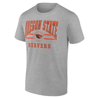 Men's Fanatics  Gray Oregon State Beavers Double Stripe Fame T-Shirt