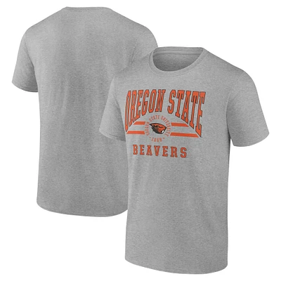Men's Fanatics  Gray Oregon State Beavers Double Stripe Fame T-Shirt