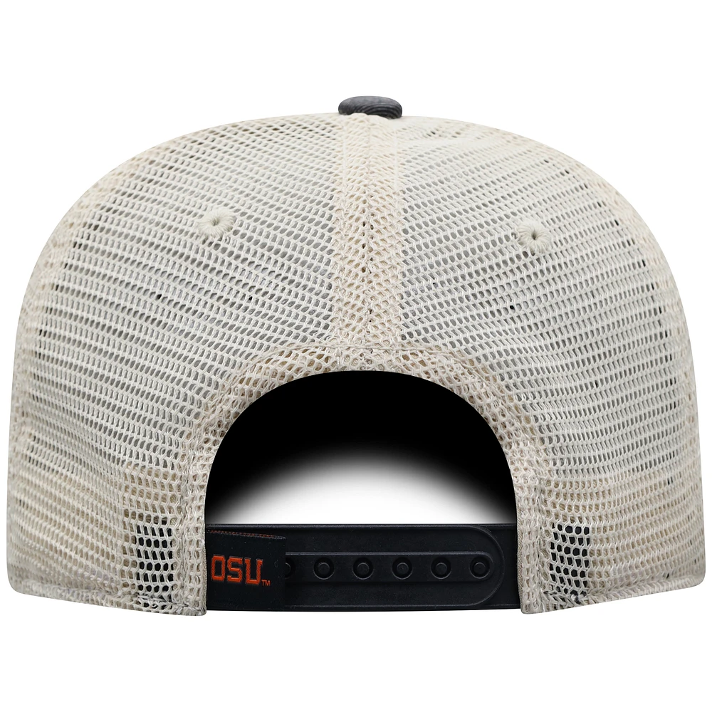 Men's Top of the World  Black/Natural Oregon State Beavers Offroad Two-Tone Adjustable Hat