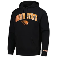Men's  Black Oregon State Beavers Arch Logo Foundation Fleece Pullover Hoodie