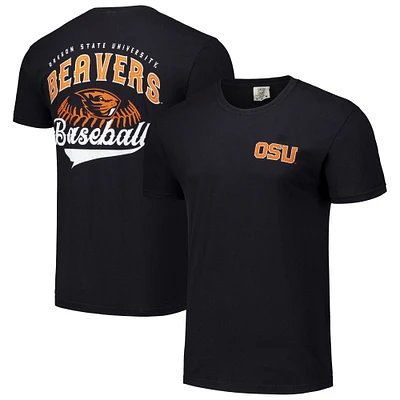 T-shirt noir aux couleurs confortables de baseball des castors l'État l'Oregon pour hommes