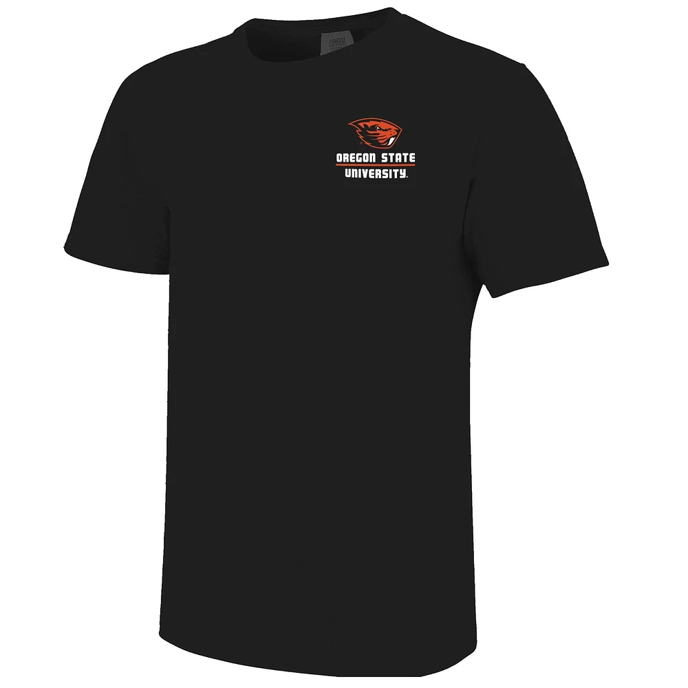 Men's Black Oregon State Beavers Striped Campus Skyline T-Shirt