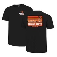 T-shirt rayé noir pour homme avec logo Oregon State Beavers sur le campus