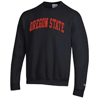 Men's Champion  Black Oregon State Beavers Basic Arch Fleece Pullover Sweatshirt