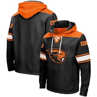 Men's Colosseum Black Oregon State Beavers 2.0 Lace-Up Pullover Hoodie