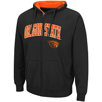 Men's Colosseum Black Oregon State Beavers Arch & Logo 3.0 Full-Zip Hoodie