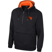 Men's Colosseum Black Oregon State Beavers Half-Zip Hoodie