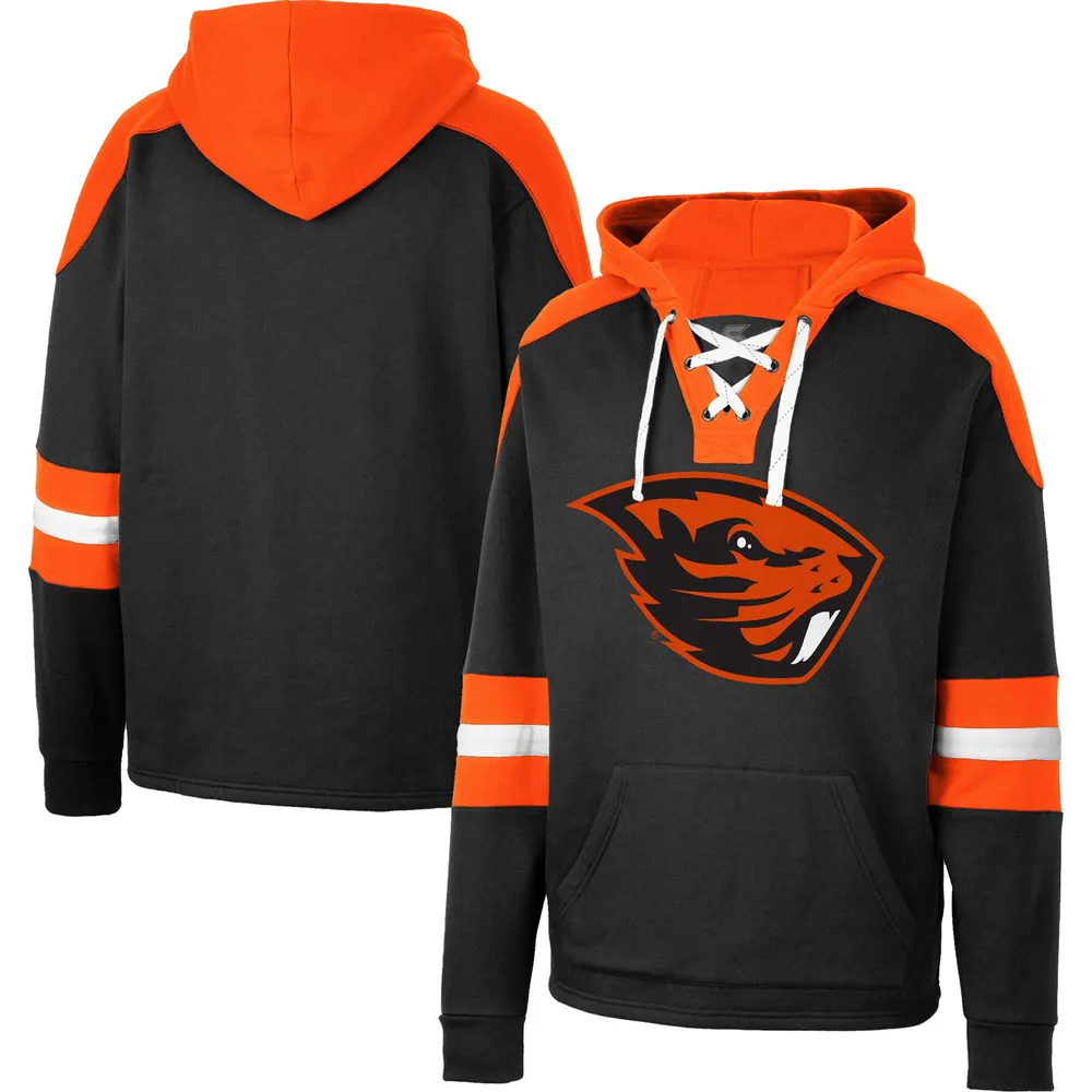 Men's Colosseum Black Oregon State Beavers Lace-Up 4.0 Pullover Hoodie