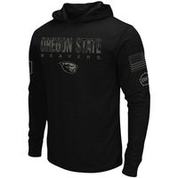 Men's Colosseum Black Oregon State Beavers OHT Military Appreciation Hoodie Long Sleeve T-Shirt