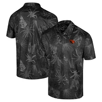 Men's Colosseum Black Oregon State Beavers Palms Team Logo Polo