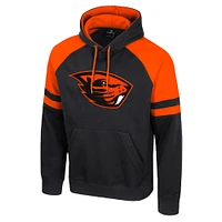 Men's Colosseum  Black Oregon State Beavers Todd Raglan Pullover Hoodie