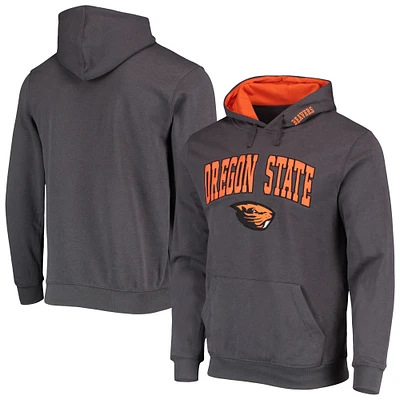 Men's Colosseum Charcoal Oregon State Beavers Arch & Logo 3.0 Pullover Hoodie