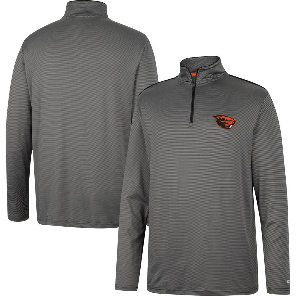 Men's Colosseum Charcoal Oregon State Beavers Logo Quarter-Zip Windshirt