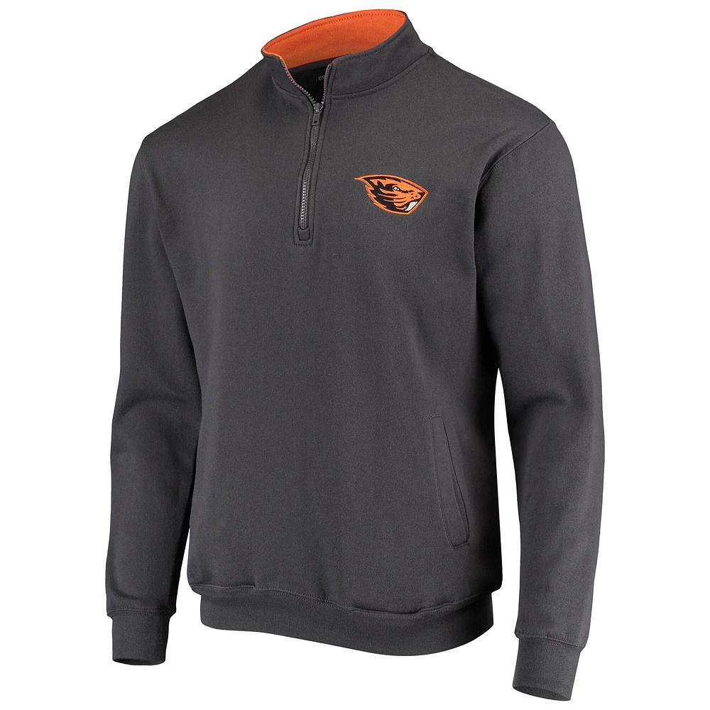 Men's Colosseum Charcoal Oregon State Beavers Tortugas Logo Quarter-Zip Jacket
