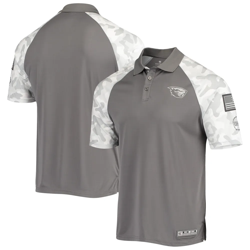 Men's Colosseum Heathered Gray Oregon State Beavers Golfer Pocket Polo