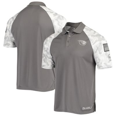 Men's Colosseum Gray/Camo Oregon State Beavers OHT Military Appreciation Raglan Zoomie Polo