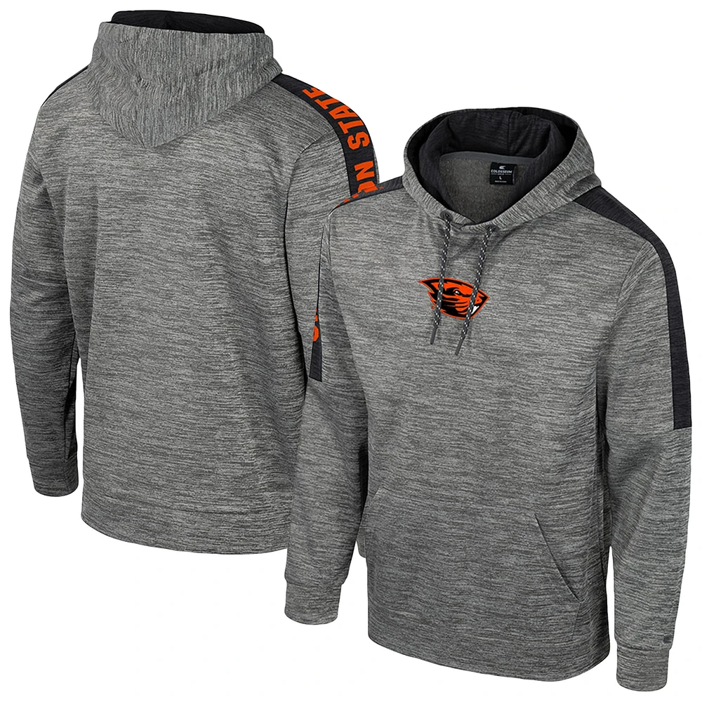 Men's Colosseum Heather Gray Oregon State Beavers Dozer Pullover Hoodie