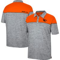 Men's Colosseum Heathered Gray/Orange Oregon State Beavers Birdie Polo