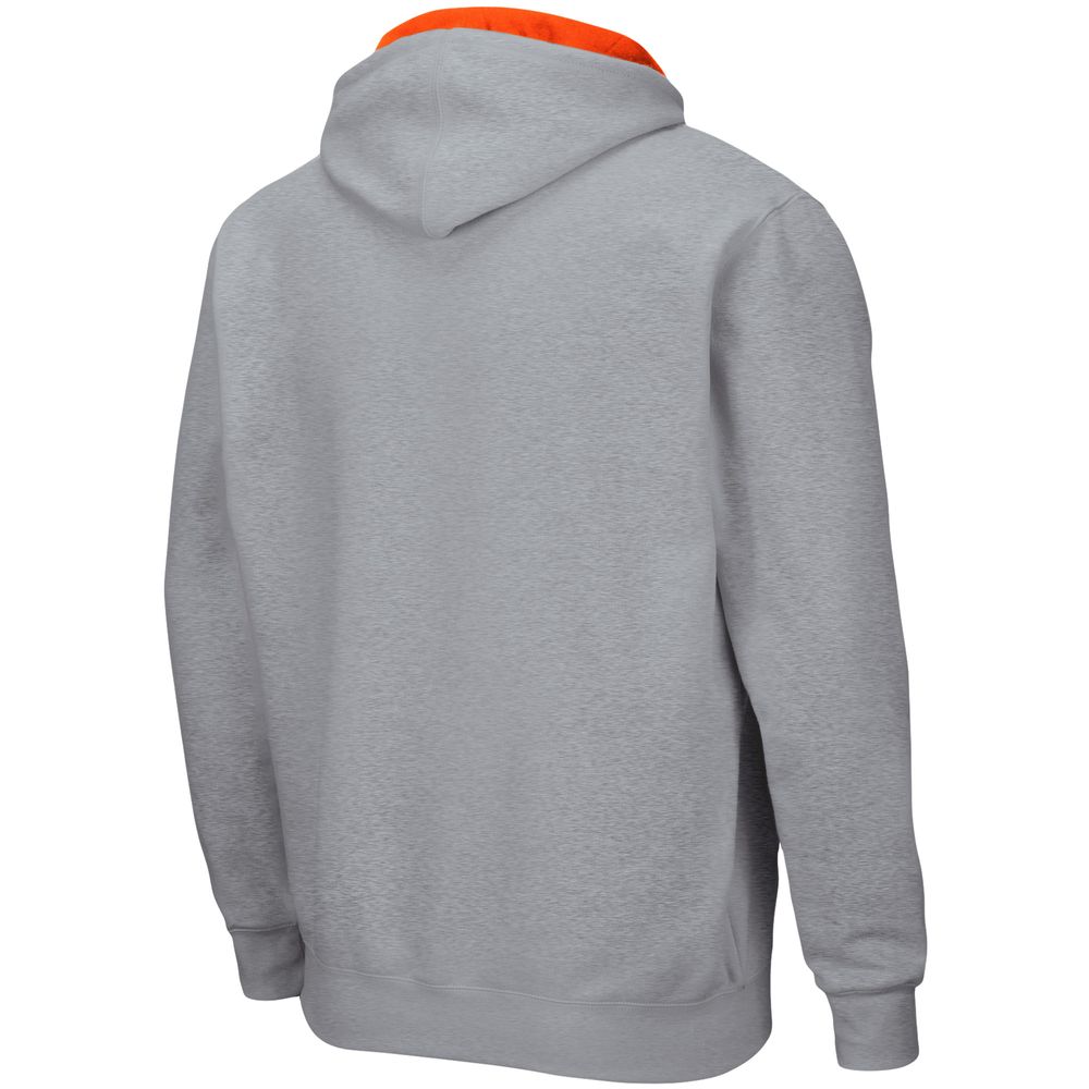 Men's Colosseum Heathered Gray Oregon State Beavers Arch & Logo 3.0 Full-Zip Hoodie