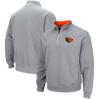 Men's Colosseum Heathered Gray Oregon State Beavers Tortugas Team Logo Quarter-Zip Jacket