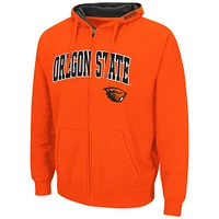 Men's Colosseum Orange Oregon State Beavers Arch & Logo 3.0 Full-Zip Hoodie