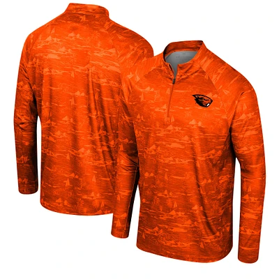 Veste à quart de zip Colosseum orange Oregon State Beavers Carson Raglan pour hommes