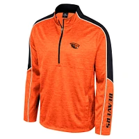 Veste à demi-glissière chinée Colosseum Orange Oregon State Beavers pour homme