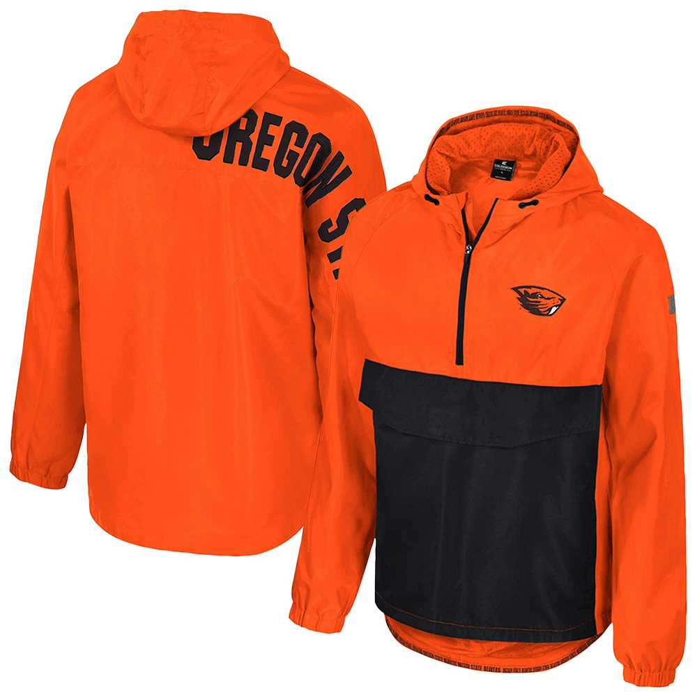 Veste anorak à demi-zip Colosseum Orange Oregon State Beavers Reloaded pour homme