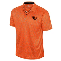 Polo de golf sublimé orange Colosseum pour homme, Oregon State Beavers