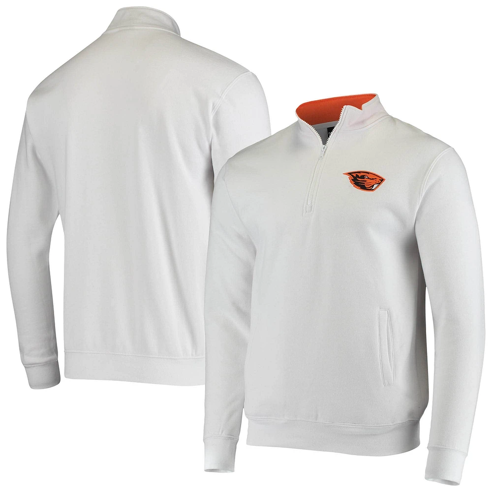 Colosseum White Oregon State Beavers Tortugas Logo Veste à quart de zip pour homme