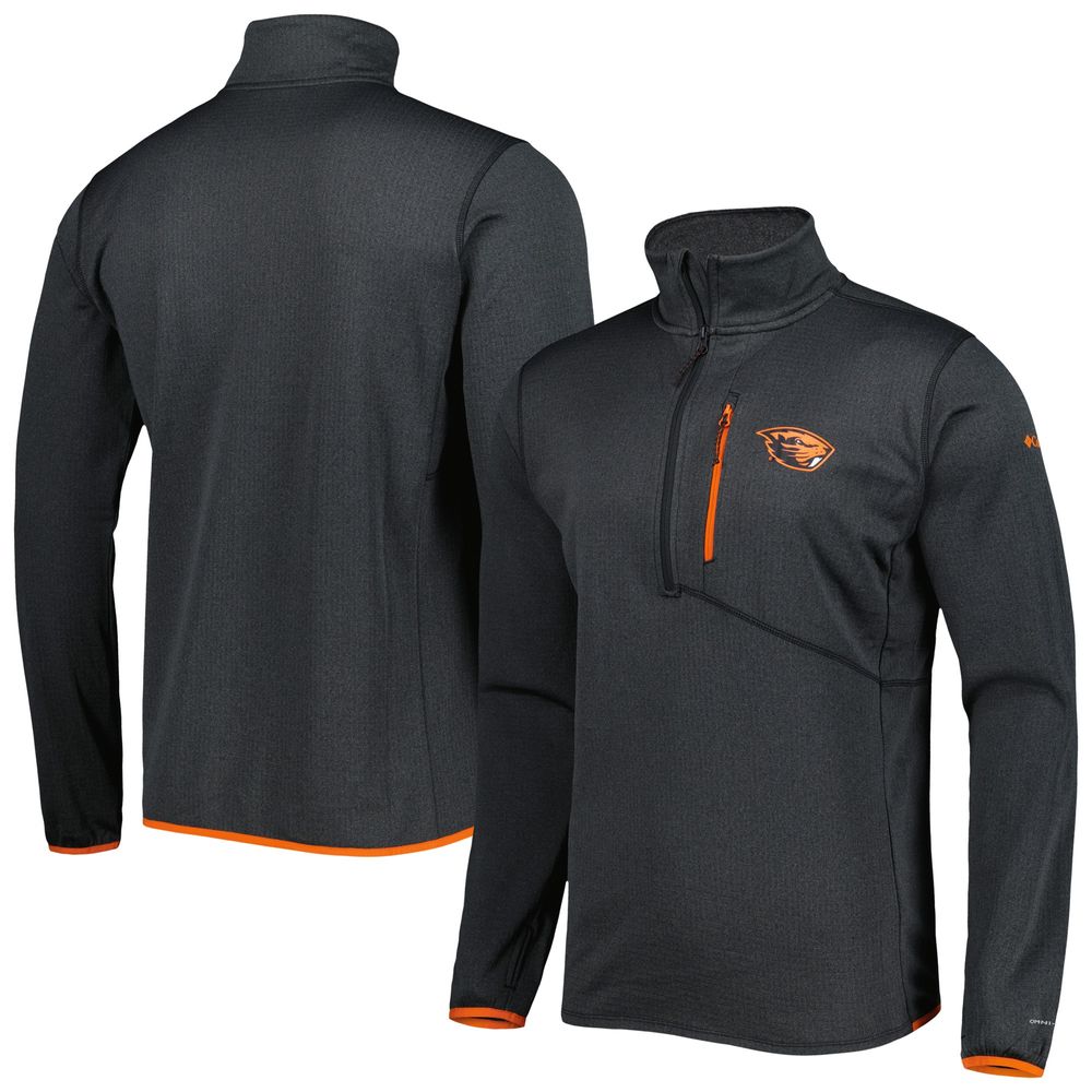 Men's Columbia Black Oregon State Beavers Park View Omni-Wick Half-Zip Top