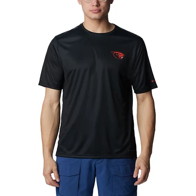 Men's Columbia Black Oregon State Beavers Terminal Tackle Badge Omni-Shade T-Shirt