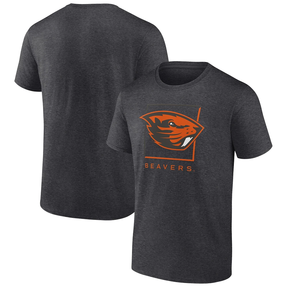 T-shirt Fanatics pour homme, équipe divisée par deux, Oregon State Beavers, couleur anthracite