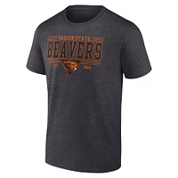 Men's Fanatics Heather Charcoal Oregon State Beavers Triangle Multi-Stripe T-Shirt