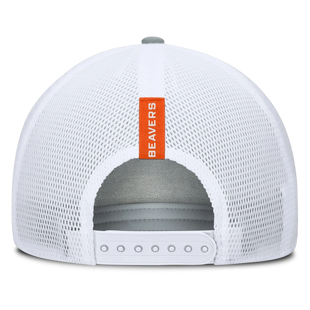Men's Fanatics Heather Gray/Orange Oregon State Beavers Profile Trucker Adjustable Hat