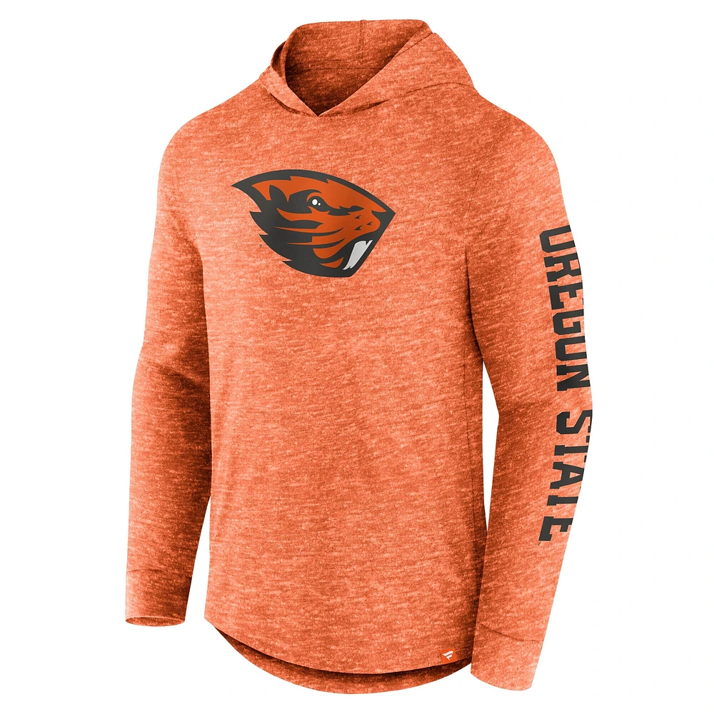Sweat à capuche pour homme Fanatics Heather Orange Oregon State Beavers Fundamentals Twisted Slub First Play