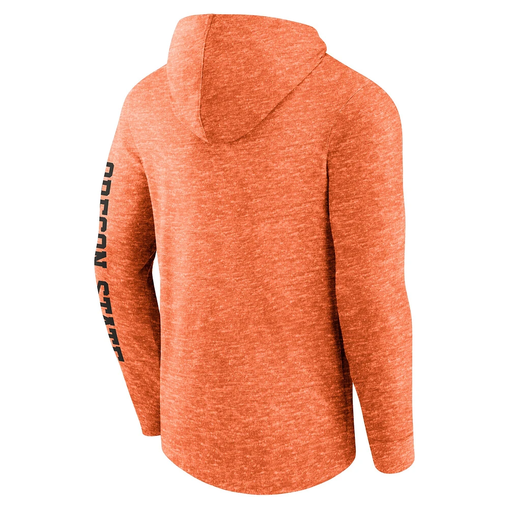 Sweat à capuche pour homme Fanatics Heather Orange Oregon State Beavers Fundamentals Twisted Slub First Play