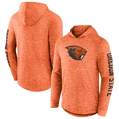 Sweat à capuche pour homme Fanatics Heather Orange Oregon State Beavers Fundamentals Twisted Slub First Play