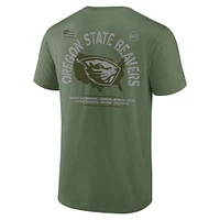 T-shirt de base d'appréciation militaire OHT des Beavers l'Oregon State Fanatics pour hommes, olive