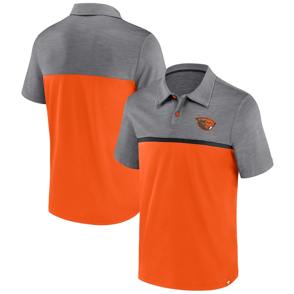 Men's Fanatics Orange/Gray Oregon State Beavers Polo