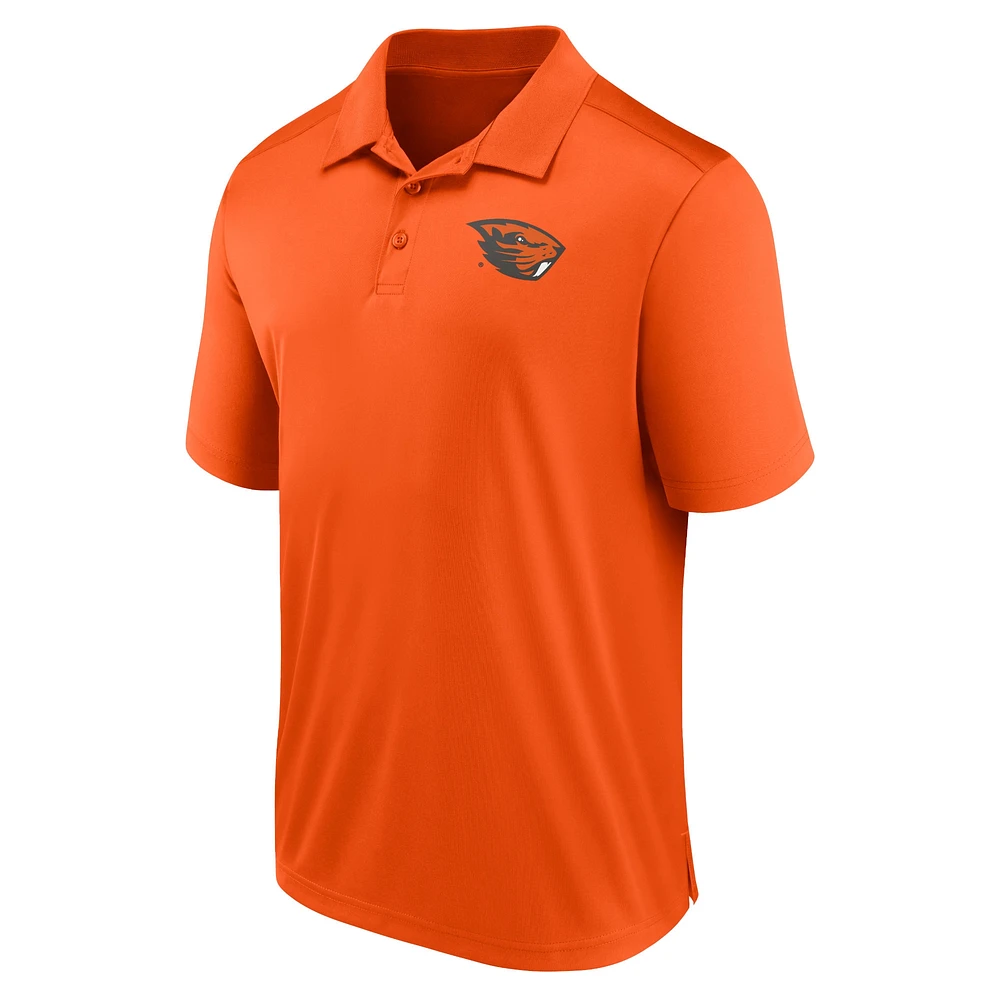 Polo orange Fanatics pour hommes, Oregon State Beavers, bloc latéral gauche